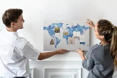 Nástenka do detskej izby Mapa sveta akvarely