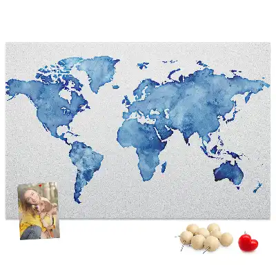 Nástenka do detskej izby Akvarelová mapa sveta