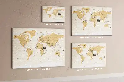 Korková nástenka s politickou mapou sveta