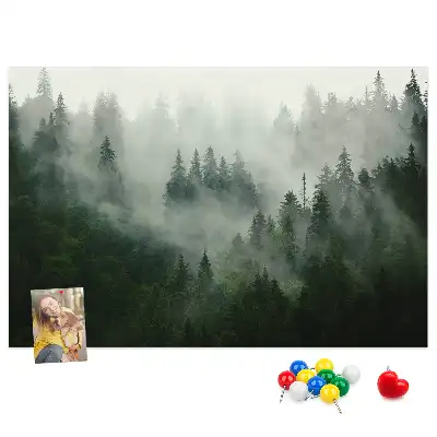Korková nástenka Hmlistý les