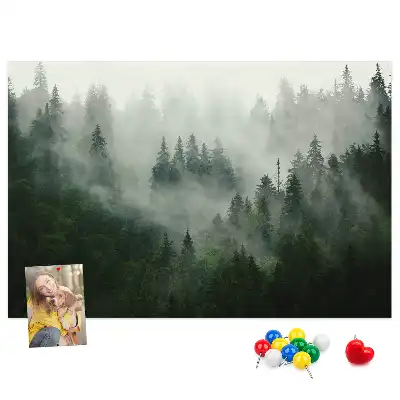 Korková nástenka Les v hmle ráno