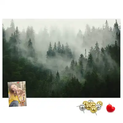 Korková nástenka Hmlistý les