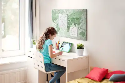 Korková nástenka mapa sveta so štátnymi hranicami