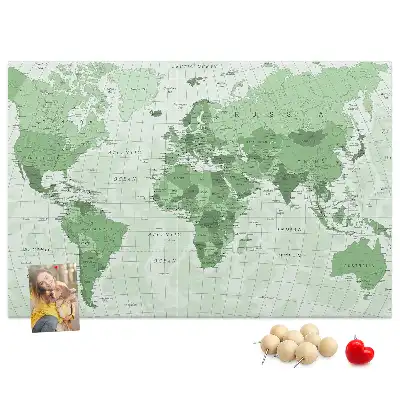 Korková nástenka mapa sveta so štátnymi hranicami