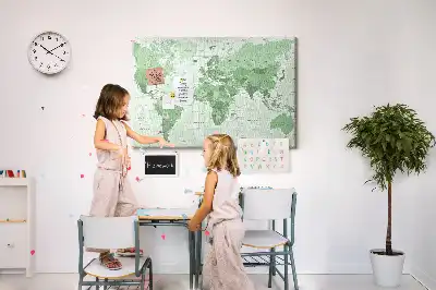 Korková nástenka mapa sveta so štátnymi hranicami