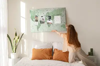 Korková nástenka mapa sveta so štátnymi hranicami