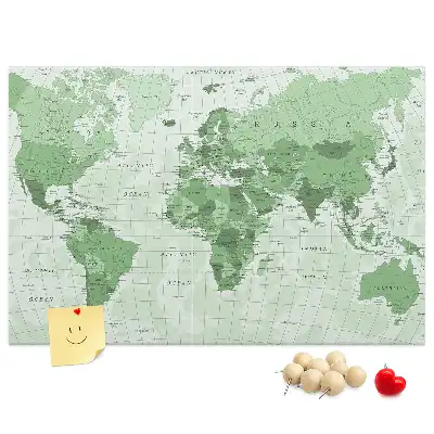 Korková nástenka mapa sveta so štátnymi hranicami