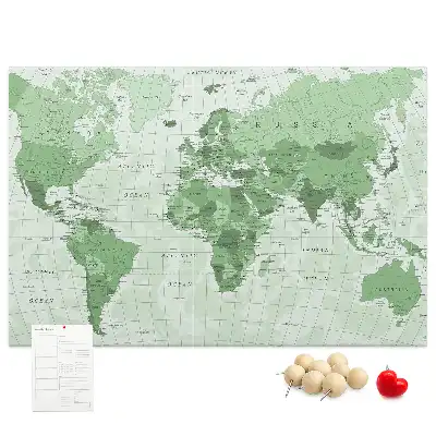 Korková nástenka mapa sveta so štátnymi hranicami