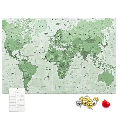 Korková nástenka mapa sveta so štátnymi hranicami