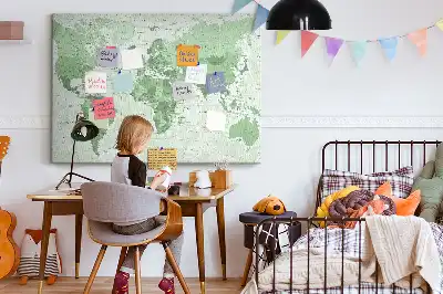 Korková nástenka mapa sveta so štátnymi hranicami