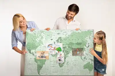 Korková nástenka mapa sveta so štátnymi hranicami