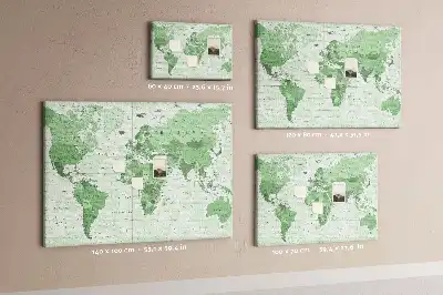 Korková nástenka mapa sveta so štátnymi hranicami