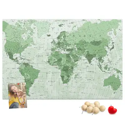 Korková nástenka mapa sveta so štátnymi hranicami