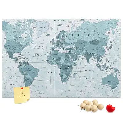 Korková nástenka s mapou sveta
