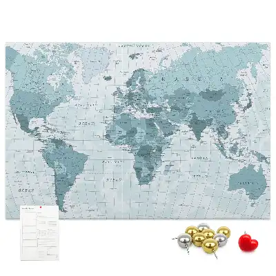 Korková nástenka s mapou sveta
