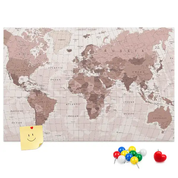 Nástenka do detskej izby s politickou mapou sveta