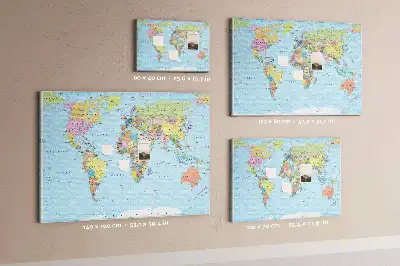 Korková nástenka s mapou sveta