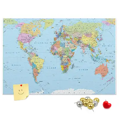 Korková nástenka s mapou sveta