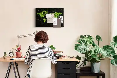 Korková nástenka s motívom zemegule