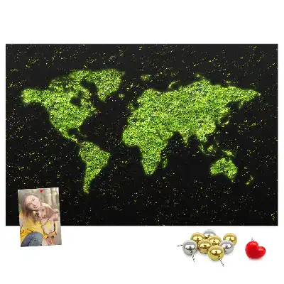 Korková nástenka s motívom zemegule