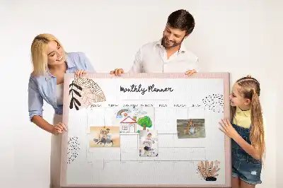 Mesačný plánovač na stenu do detskej izby s kvetinovým motívom