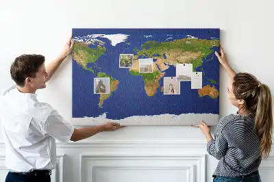 Veľká nástenka do detskej izby s motívom mapy sveta