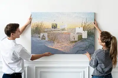 Korková nástenka Západ slnka na pláži