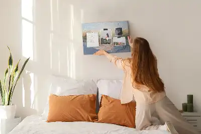 Korková nástenka Západ slnka na pláži