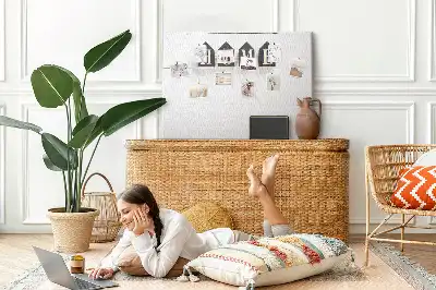 Korková nástenka s textovou dekoráciou Home
