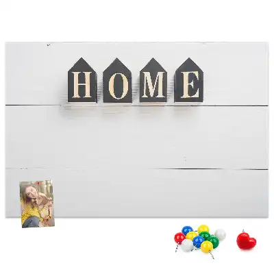 Korková nástenka s textovou dekoráciou Home