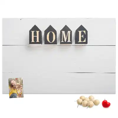 Korková nástenka s textovou dekoráciou Home