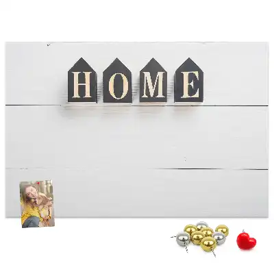 Korková nástenka s textovou dekoráciou Home