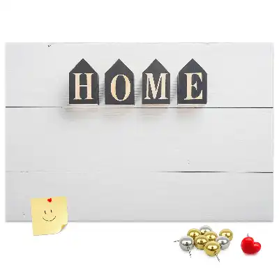 Korková nástenka s textovou dekoráciou Home