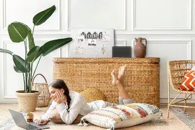 Korková nástenka s textovou dekoráciou Home