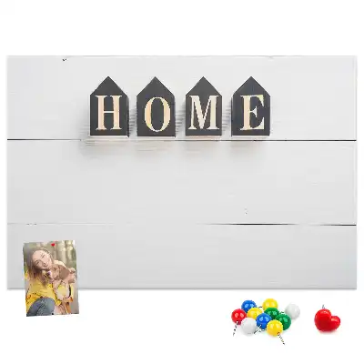 Korková nástenka s textovou dekoráciou Home