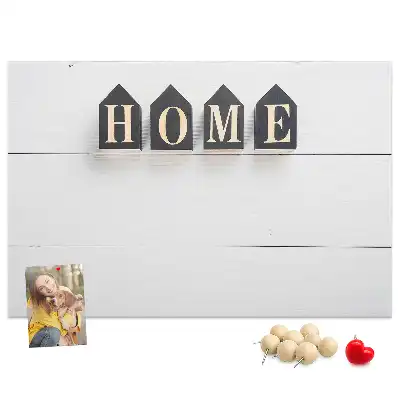 Korková nástenka s textovou dekoráciou Home