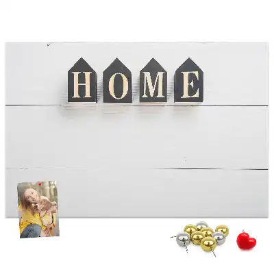 Korková nástenka s textovou dekoráciou Home