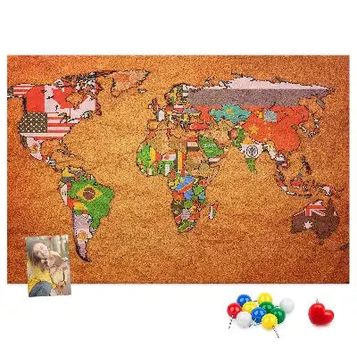 Nástenná mapa sveta s vlajkami do detskej izby