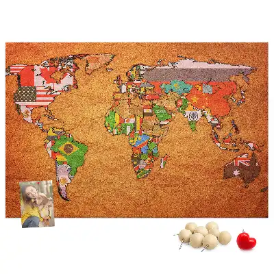 Nástenná mapa sveta s vlajkami do detskej izby