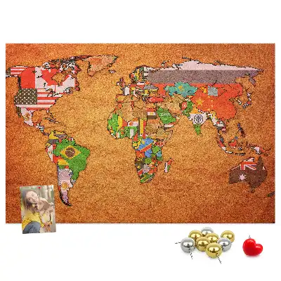 Nástenná mapa sveta s vlajkami do detskej izby