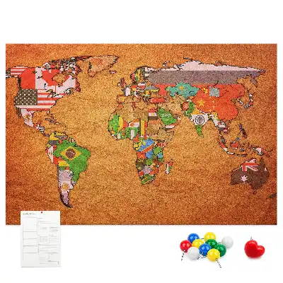 Nástenná mapa sveta s vlajkami do detskej izby