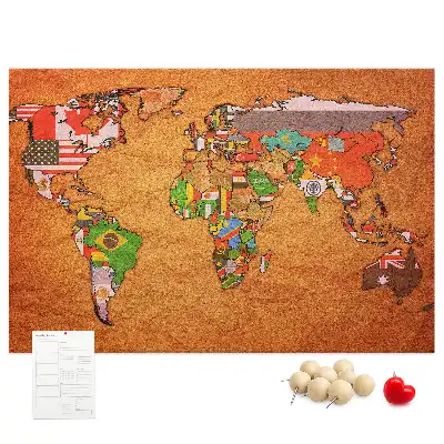 Nástenná mapa sveta s vlajkami do detskej izby