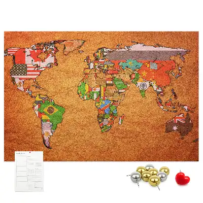 Nástenná mapa sveta s vlajkami do detskej izby