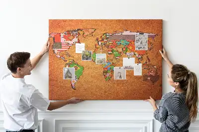 Nástenná mapa sveta s vlajkami do detskej izby
