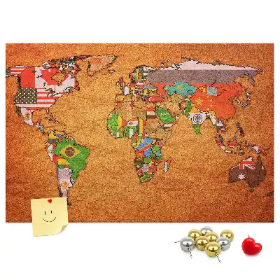 Nástenná mapa sveta s vlajkami do detskej izby