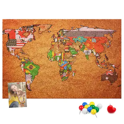 Nástenná mapa sveta s vlajkami do detskej izby