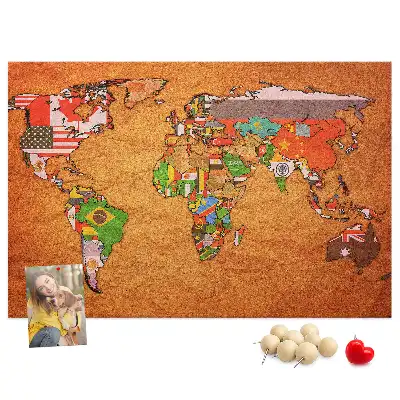 Nástenná mapa sveta s vlajkami do detskej izby