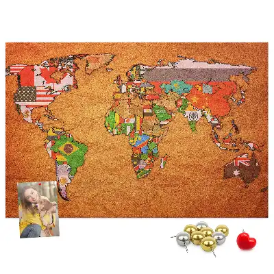 Nástenná mapa sveta s vlajkami do detskej izby