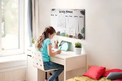 Týždenná nástenka do detskej izby s motívom tropický plánovač