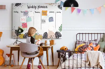 Týždenná nástenka do detskej izby s motívom tropický plánovač